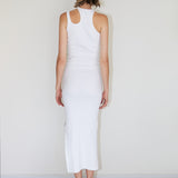 Asymetrical Tank Top Dress - White