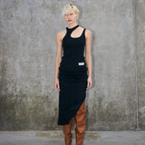Asymetrical Tank Top Dress - Black