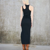 Asymetrical Tank Top Dress - Black